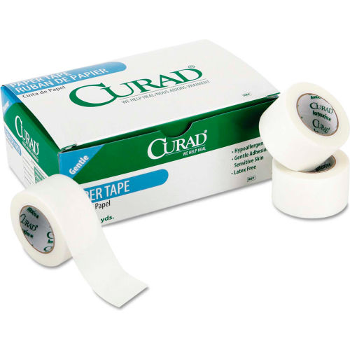 Curad&#174; Paper Adhesive Tape, 1&quot; x 10 yds, White, 12/Pack