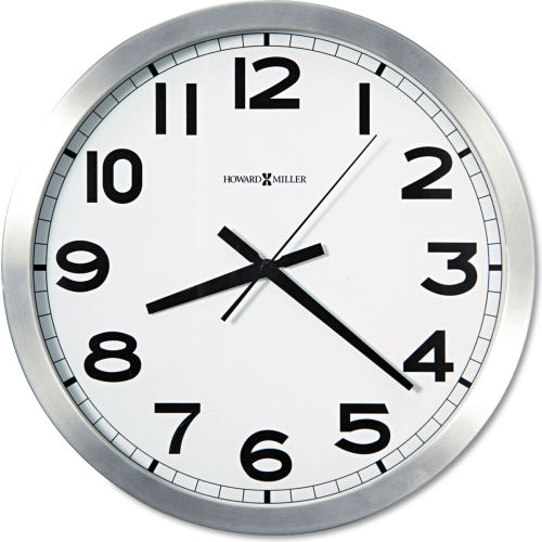 Howard Miller® TechTime II Radio-Controlled LCD Wall or Table Alarm Clock, 8.75" x 9.25", Silve