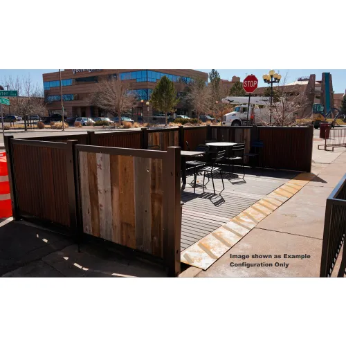 Slatted Ramp Modstreet Parklet w/ 8 Panels, Wood Slat Panel Insert & 4 Ramps For ...