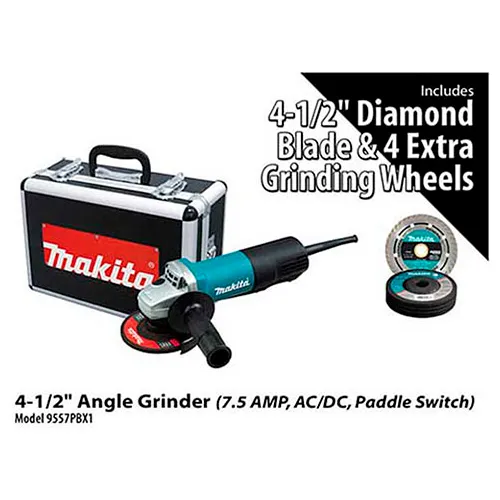 Makita® 9557PBX1 4-1/2" Angle Grinder Power Pack