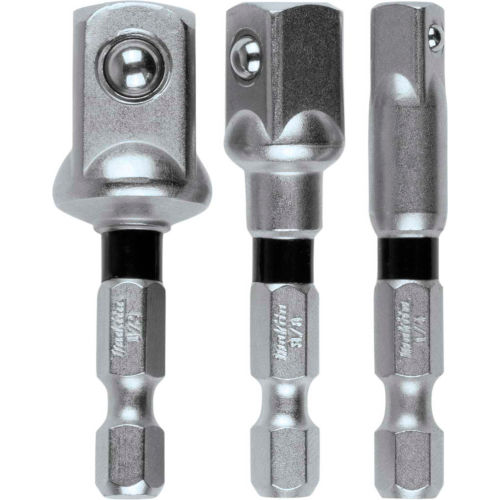 Makita® Impact XPS™ Square 2" Socket Adapter Set, 1/4", 3/8" and 1/2", Retention Ball-3/Pk