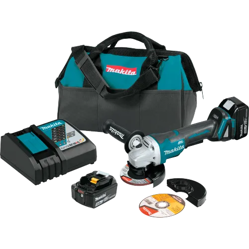 Angle Grinder, 18V Lithium Battery Electric Grinder Sander, Brushless Polishing Machine for BL1830B BL1840B, 12000RPM GWS18V-45CN Cordless Standard Angle Grinders