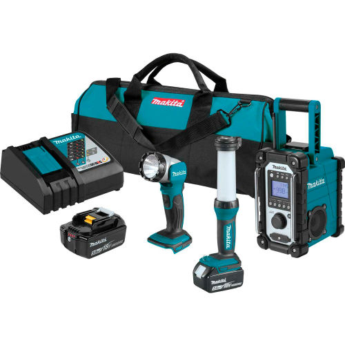 Makita® LXT® Cordless Emergency Preparedness 3-Pc. Combo Kit, 5.0Ah, 18V, Lithium-Ion