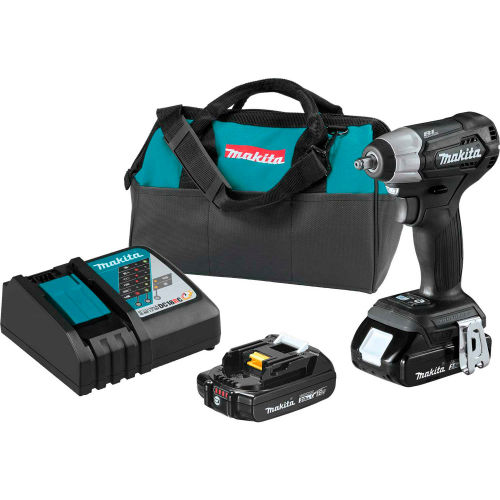 Makita® Cordless 3/8" Sq Drive Impact Wrench Kit, 2.0Ah 18V LXT® Li-Ion, Sub-Cmpt Brshless