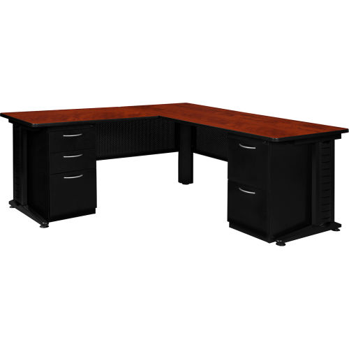 Regency Fusion L Shaped Desk w/ Double Pedestal Drawer, 72"W x 78"D x