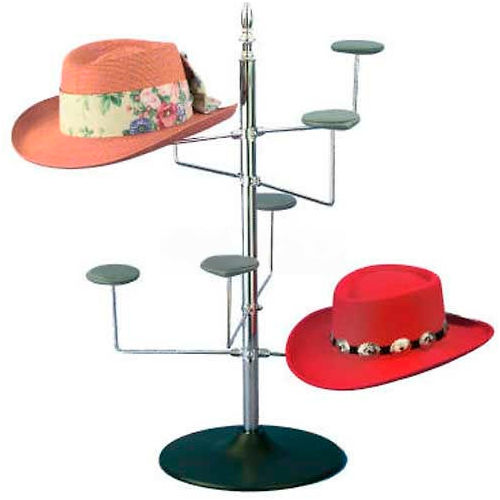 Marv-O-Lus Women's Counter Hat Rack, 4 Tier, Black/Chrome, 32