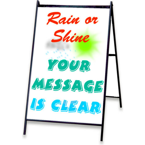 Marvolus Eraseable Message Board A-frame with 24" x 36" White Sign Panels