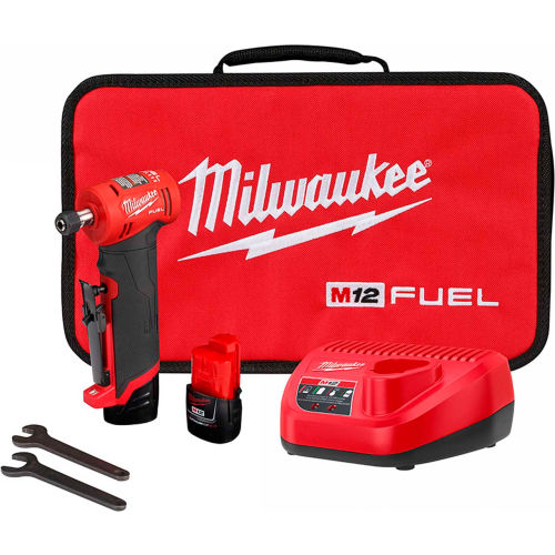 Milwaukee M12 FUEL&#8482; Cordless 1/4&quot; Right Angle Die Grinder Kit, 2485-22