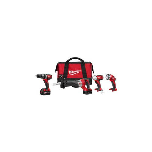 Milwaukee® 269624 M18™ Cordless LiIon 4Tool Combo Kit, (2) 3.0Ah
