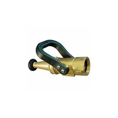 Fire Hose Shut-Off Nozzle - 1-1/2 In. NH - Brass - Stainless Lever