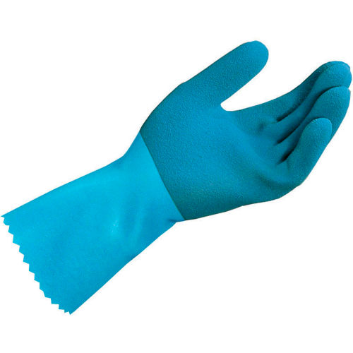 MAPA® Blue-Grip™ LL301 Natural Rubber Gloves, Heavy Weight, Blue, 1 Pair, Small, 301426