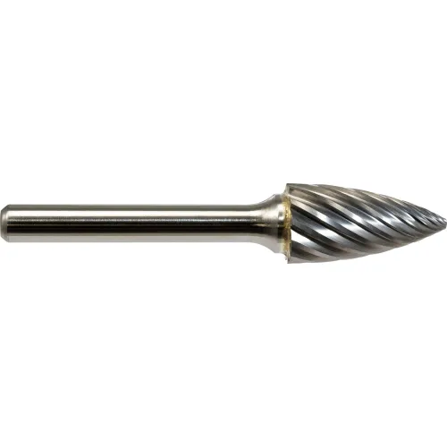Global Industrial Pointed Tree Shaped Bur For Stainless Steel, 2-1/2"L x 1/4" Shank Dia.