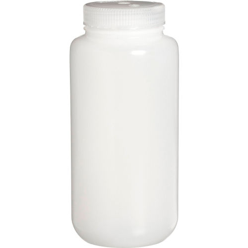 Thermo Scientific Nalgene™ Wide-Mouth HDPE Economy Bottles with Closure, 1L, Case of 24