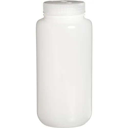 Thermo Scientific Nalgene™ Wide-Mouth HDPE Economy Bottles with Closure, 1L,  Case of 24