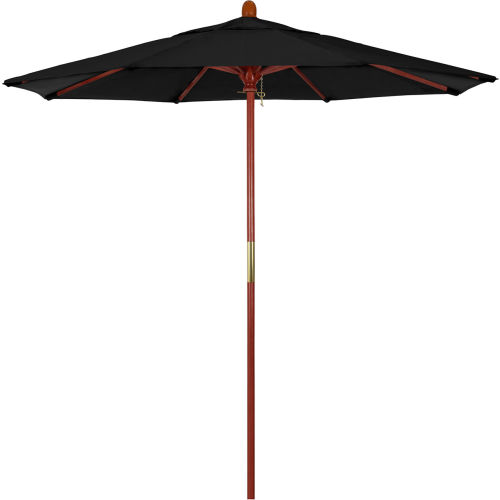 California Umbrella 7.5' Patio Umbrella - Olefin Black - Hardwood Pole - Grove Series