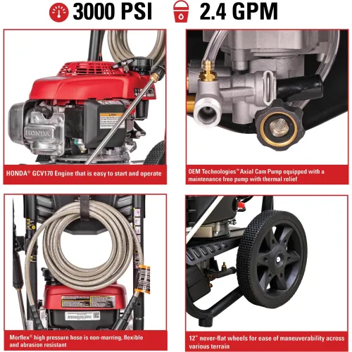 Simpson pressure washer 3000 store psi 2.4 gpm pump