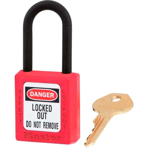 Master Lock® Thermoplastic Zenex™ 410KARED Safety Padlock, 1-1/2