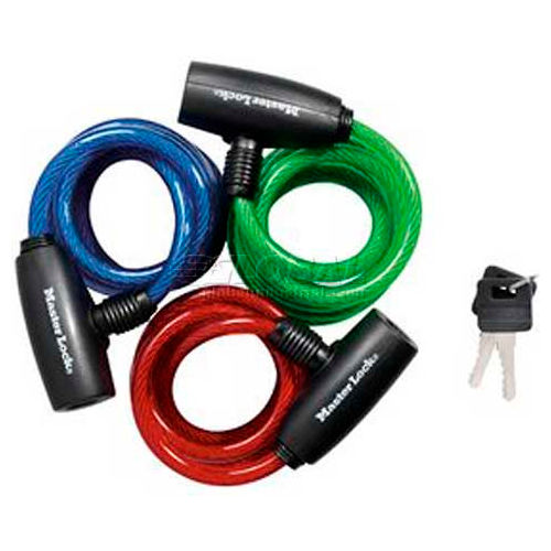 Master Lock® No. 8127TRI Cable Lock 3-Pack Keyed Alike 6'L Keyed Cable Bike lock - Pkg Qty 4