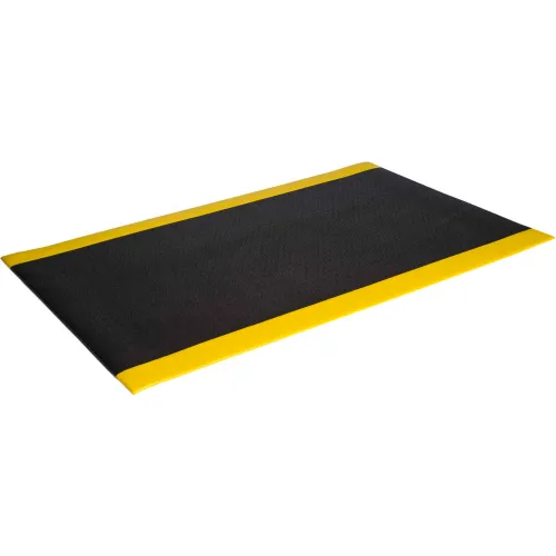 Mat Tech Tuff-Spun Ergonomic Mat, Black/Yellow 3' X 5', Foam