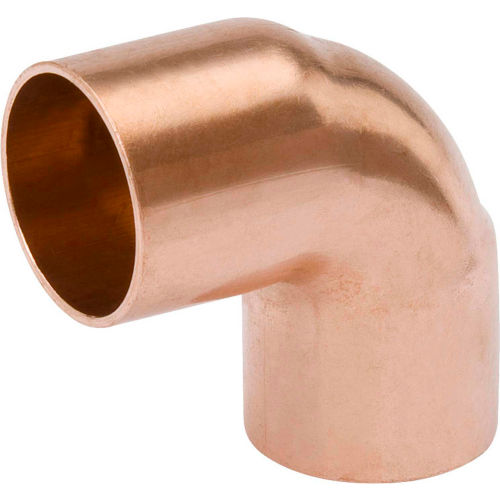 Mueller W 02037 3/4 In. X 3/8 In. Wrot Copper 90 Degree Short Radius Elbow - Copper