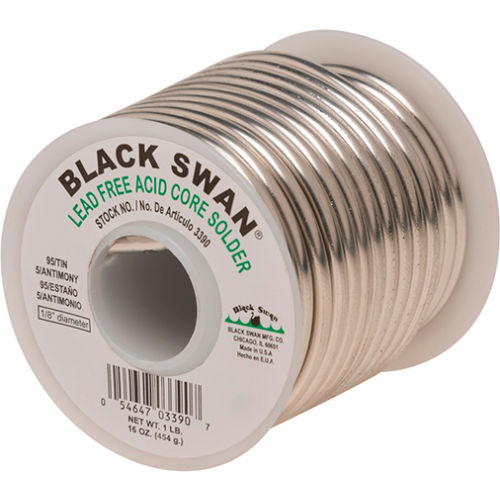Black Swan Lead Free Acid Core Solder, 1 lb Pkg Qty 6