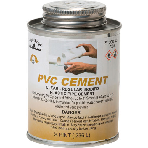 Black Swan PVC Cement (Clear) Regular Bodied, 1/2 Pt Pkg Qty 24