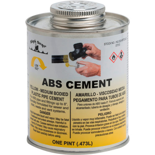 Black Swan ABS Cement (Yellow) Medium Bodied, 1 Pt Pkg Qty 12