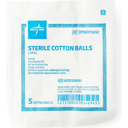 Medline Sterile Cotton Balls Large Pack Of 5 Case Of 25 Packs