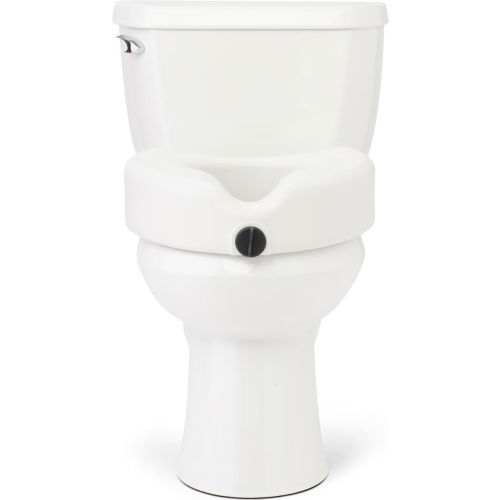 Medline Microban Treated Elevated Locking Toilet Seat w/o Arms, 5"H, White
