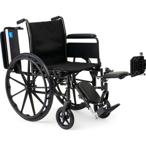 Medline Guardian K3 Wheelchair w/ Full Length Arms & Elevating Leg