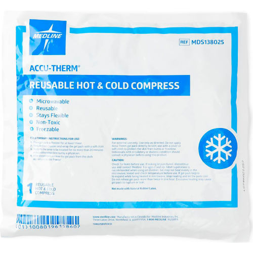 Medline Accu Therm® Reusable Hot & Cold Gel Pack, 12"L x 10"W, Pack of 12