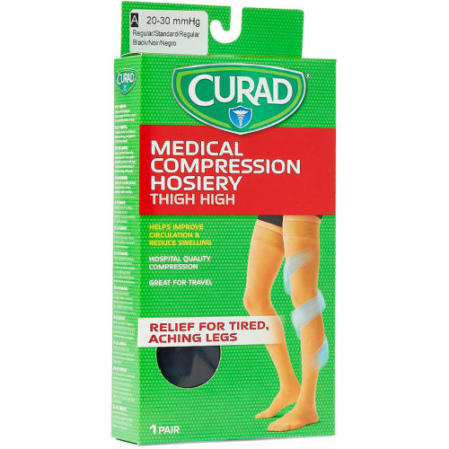 Medline Curad Compression Hosiery w/ 2030 mmHg, Thigh High, Small