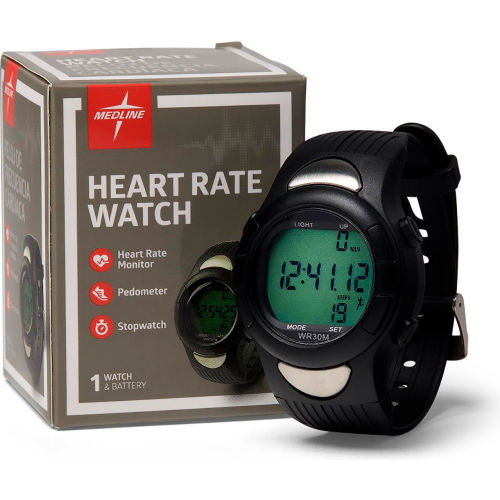 Medline New Version Digital Heart Rate & Pedometer Watch