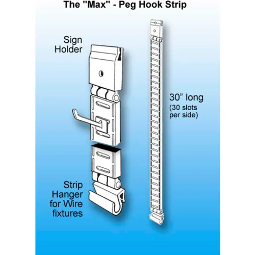 The Max Peg Hook Strip - Pkg Qty 10