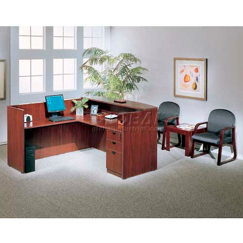 Boss Reception Return Shell 42"W x 24"D, Mahogany