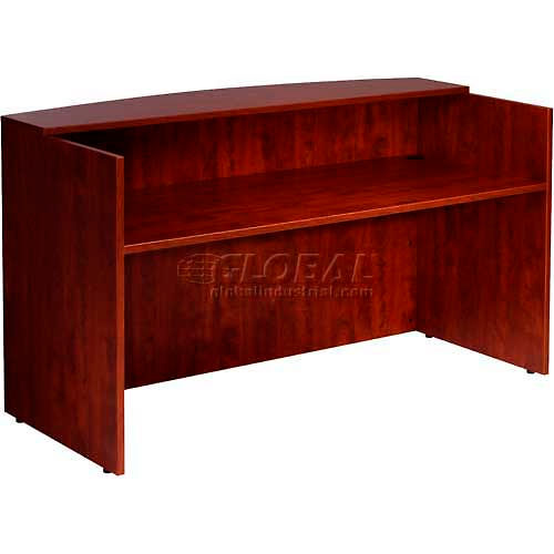 Boss Reception Desk, 71"W x 30"D x 42"H, Mahogany