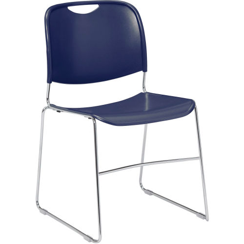 Interion® Plastic Stack Chair - Navy - Pack of 4