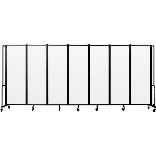 NPS® Mobile Room Divider, Acrylic, 164'W x 6'H, 7 Panels, Clear