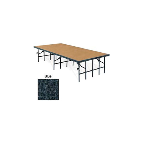 Portable Stage with Carpet - 96"L x 36"W x 16"H - Blue