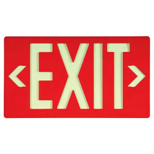 NMC 7050B Glo-Brite Exit Sign, Red Single Face With Bracket