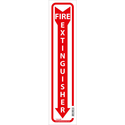 Global Industrial™ Fire Extinguisher Sign, 18x4, Pressure Sensitive Vinyl