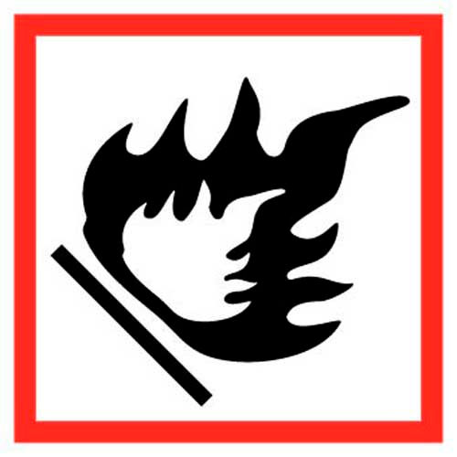 NMC GHS200AP, Flammable GHS Label, Vinyl, 2" x 2", 5/PACK