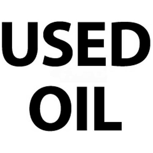 NMC M750PB Hazardous Materials Sign, Used Oil, 10&quot; X 14&quot;, White/Black
