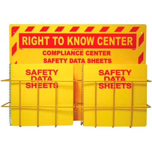 NMC RTK82, Right To Know Information Center w/ 2 Racks, 20" x 28", Yellow
