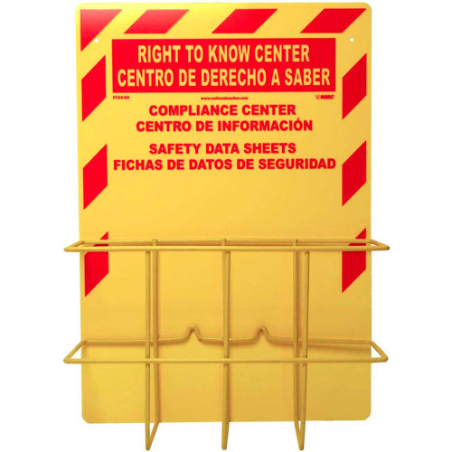 NMC RTK84BI, Right To Know Information Center, 20" x 14", Red/Yellow - Bilingual
