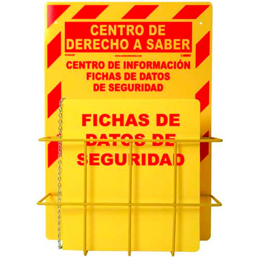 NMC RTK84SP, Right To Know Information Center, 20&quot; x 14&quot;, Red/Yellow - Spanish