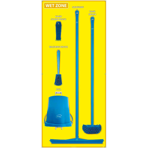 National Marker Wet Zone Shadow Board Combo Kit, Yellow/Blue,68 X 30, Aluminum - SBK123AL