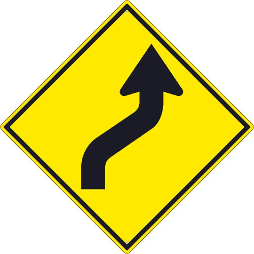 NMC TM268K Traffic Sign, Center Stripe Yellow Object Marker Sign