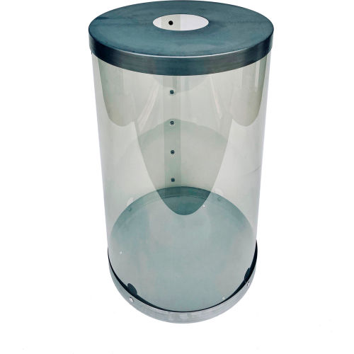 Kettle Creek 40 Gallon Clear Plastic Bins, 19-1/2"D x 34"H, with Uncoated Metal Lid & Base, 2/Pack