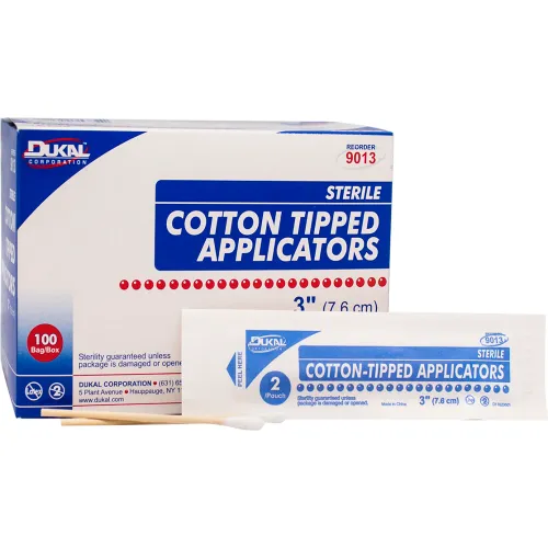 Medline MDS202000 Cotton Tipped Applicators 6in Wood Shaft (Packs of 2)  (100/Box)